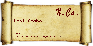 Nebl Csaba névjegykártya